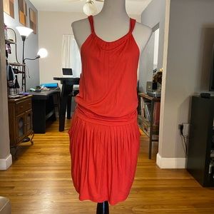 New without tag, orange/red relax dress with pockets
